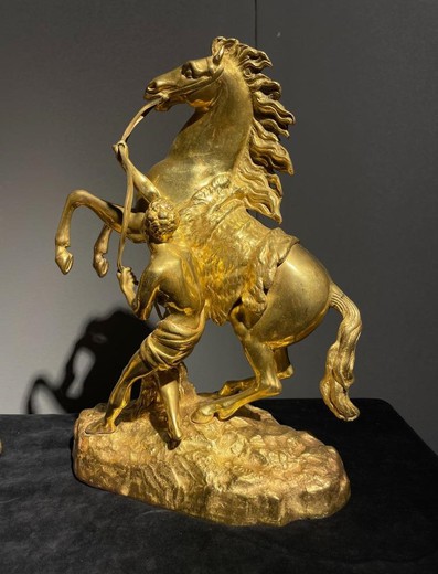 Antique paired sculptures "horses"