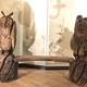 Decorative bench "Bear and owl"