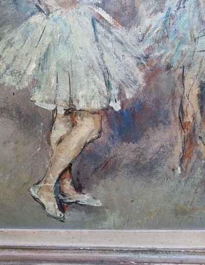 Antique painting "Dancers"