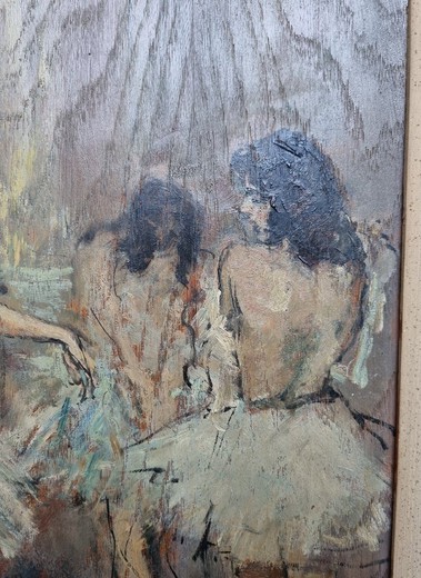 Antique painting "Dancers"