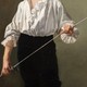 Antique painting "Fencing Lesson"