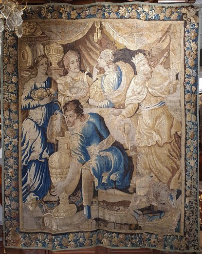 Antique tapestry "Feast of the Gods"