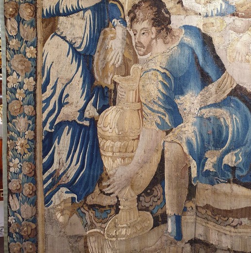 Antique tapestry "Feast of the Gods"