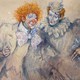 Vintage painting "Clowns"