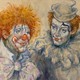 Vintage painting "Clowns"