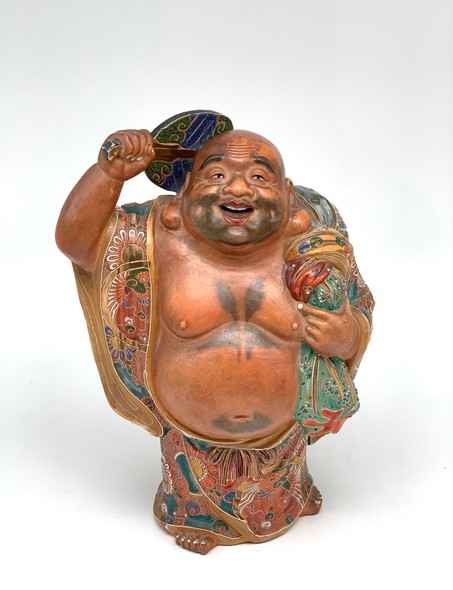 Antique sculpture "Hotei with Gumbai"