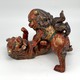 Antique sculpture "Playing Pho dogs", Japan