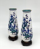 Antique pair vases, cloisonne