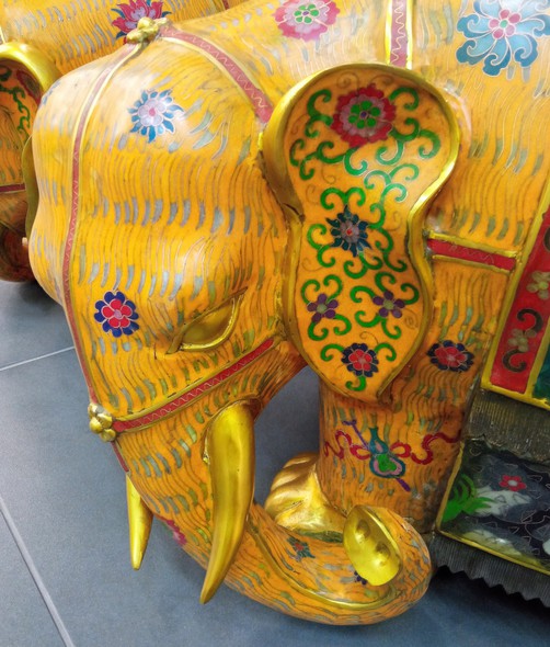 Antique sculpture "Elephants" cloisonne, China