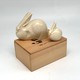 Antique sculpture "Rabbits", Japan