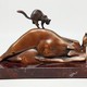 Скульптура "Девушка и кот"