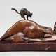 Sculpture "Woman and cat"