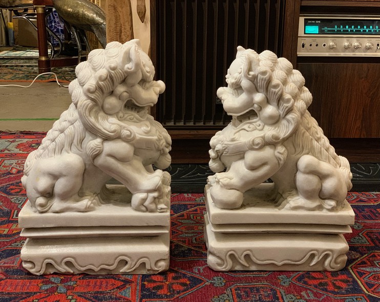 Antique paired sculptures "Fo Dogs"