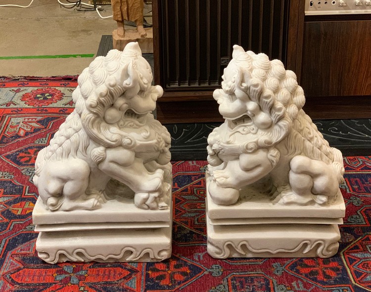 Antique paired sculptures "Fo Dogs"