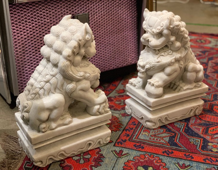 Antique paired sculptures "Fo Dogs"