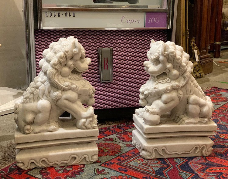 Antique paired sculptures "Fo Dogs"