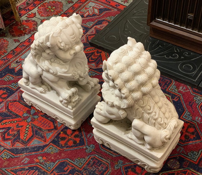 Antique paired sculptures "Fo Dogs"