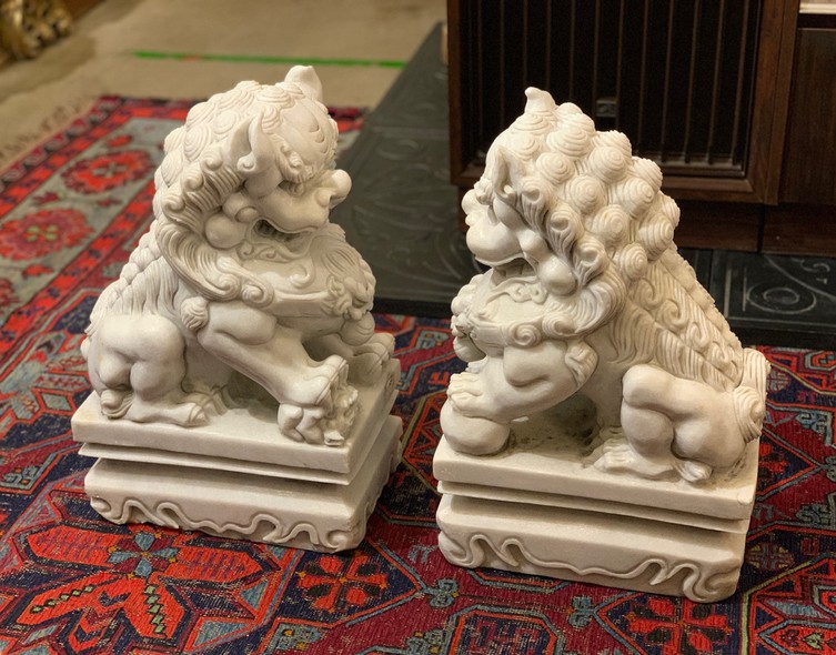 Antique paired sculptures "Fo Dogs"