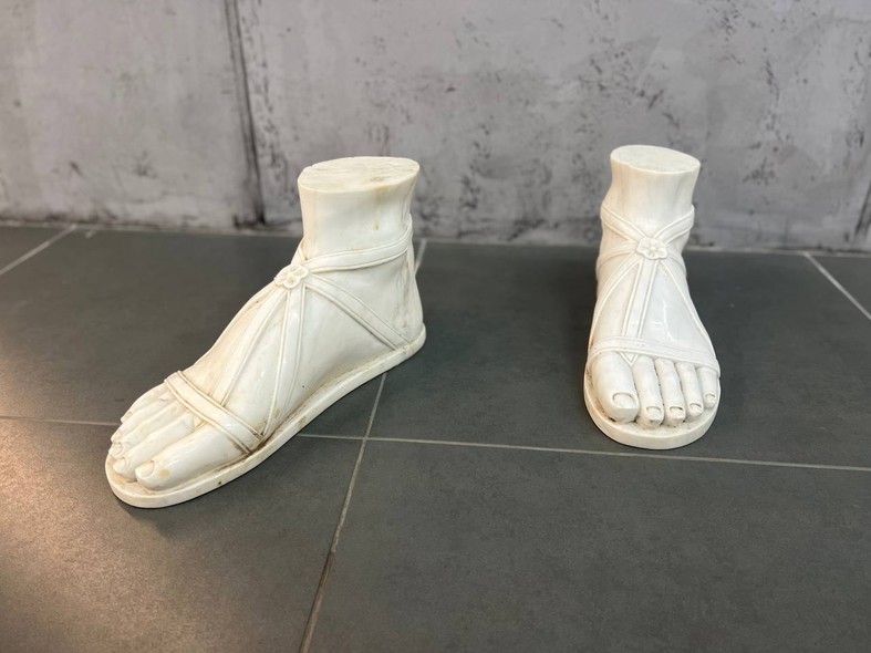 Antique sculptural composition "Greek foot (feet)"