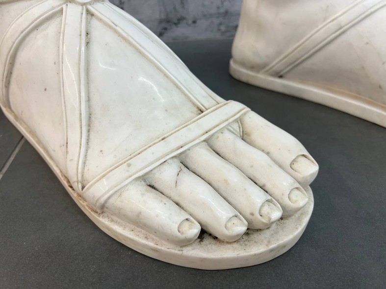 Antique sculptural composition "Greek foot (feet)"