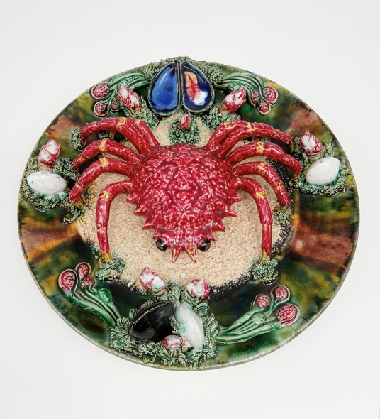 Antique dish with crab