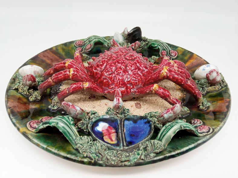 Antique dish with crab