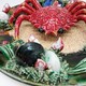 Antique dish with crab