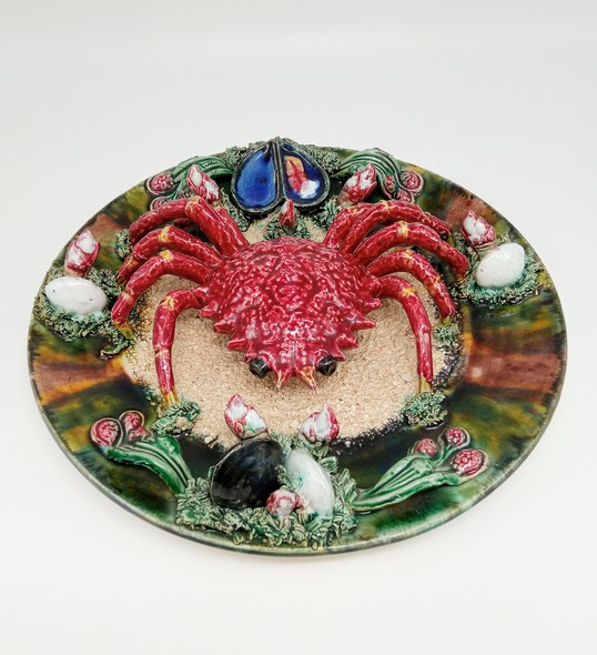 Antique dish with crab