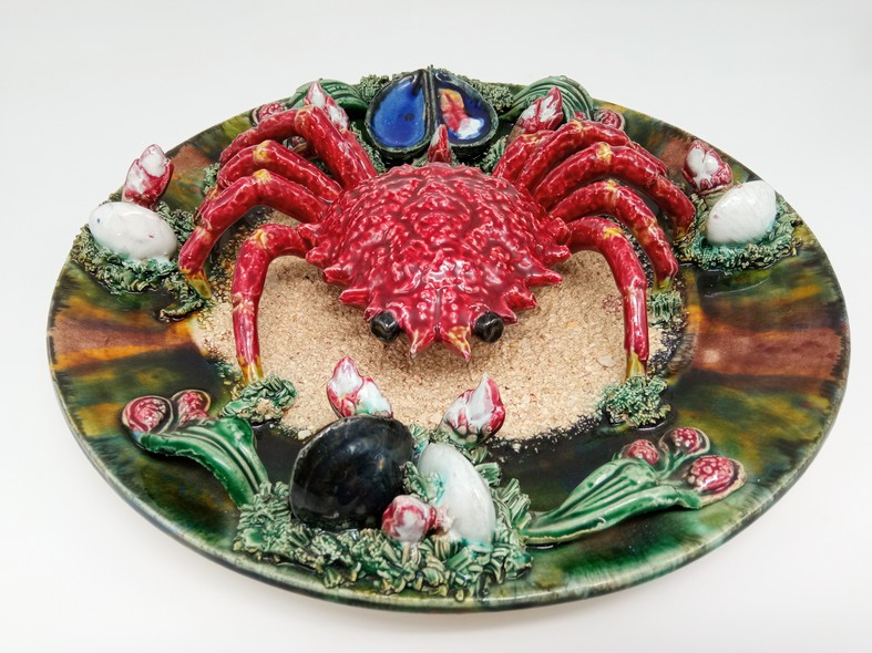 Antique dish with crab