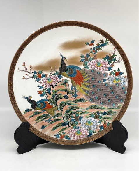 Antique plate "Two peacocks"