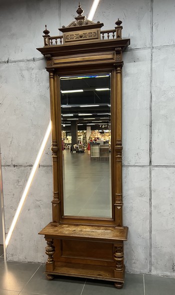 Antique mirror with console