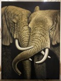 Винтажная картина «Слоны»