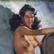 Антикварная картина «Танцовщица с тамбурином»