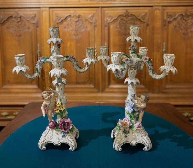 Pair antique candelabras Louis XV