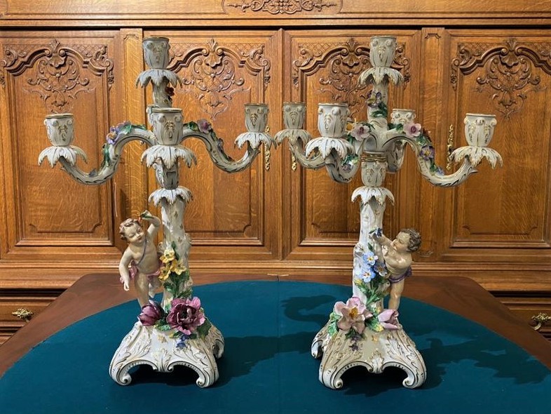 Pair antique candelabras Louis XV