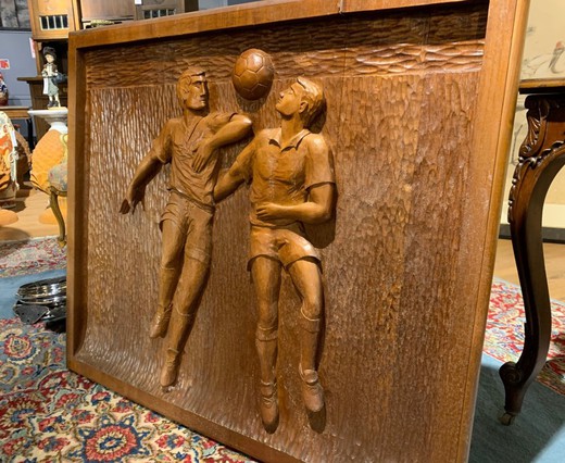 Carved panel "Football match"