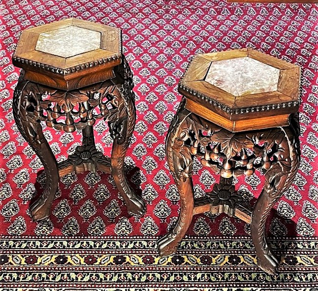 Antique pair of pedestals