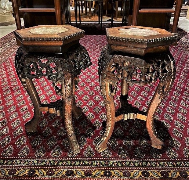 Antique pair of pedestals