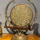 Antique gong with pair of vases