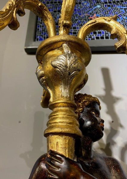 Antique pair of candelabra "Moors"