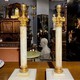 Antique pair of onyx lamps