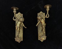 Antique pair candlesticks "Putti"