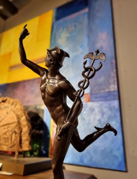 Antique sculpture "Flying Mercury".