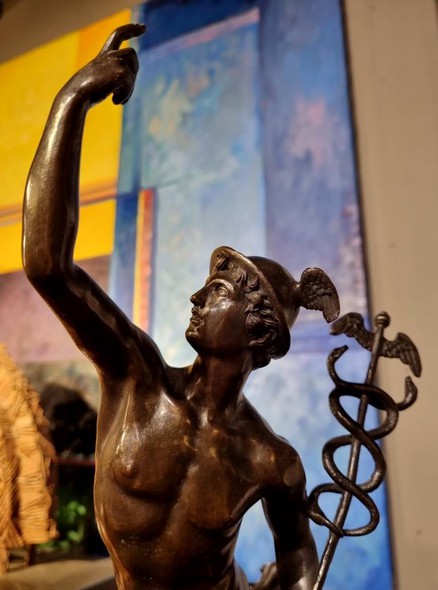 Antique sculpture "Flying Mercury".