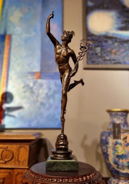 Antique sculpture "Flying Mercury".