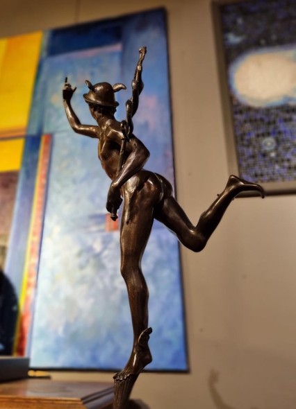 Antique sculpture "Flying Mercury".