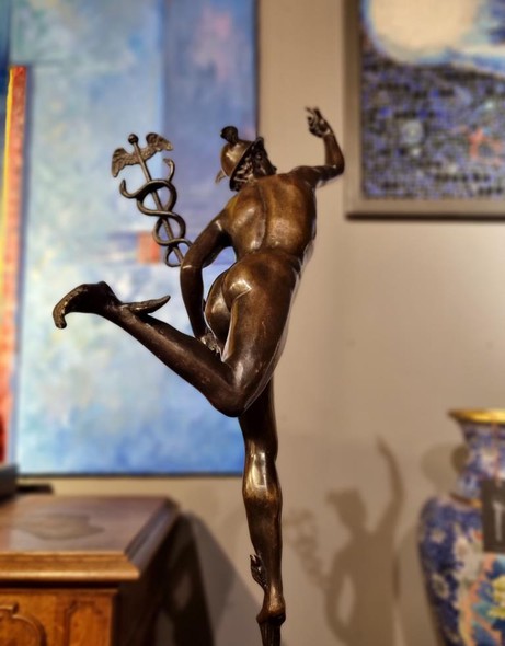 Antique sculpture "Flying Mercury".