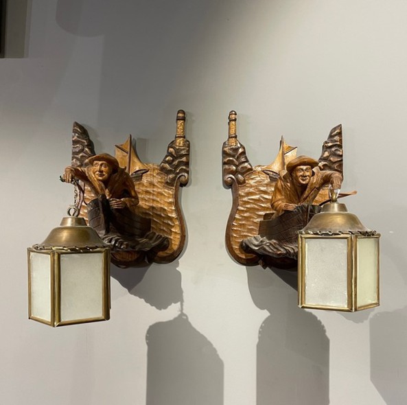 Antique pair of lamps