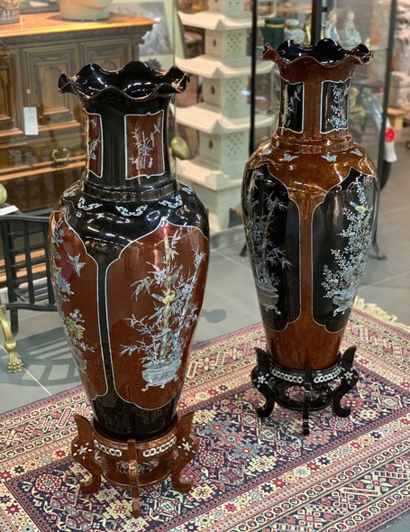 Paired vintage vases