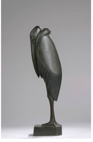 Antique sculpture "Marabu Stork"
